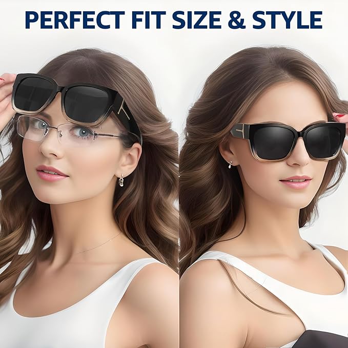 🔥Polarized Fit Over Sunglasses for Women🕶️ – UV400 Protection for Prescription Glasses ✨