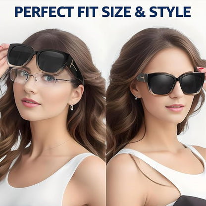🔥Polarized Fit Over Sunglasses for Women🕶️ – UV400 Protection for Prescription Glasses ✨