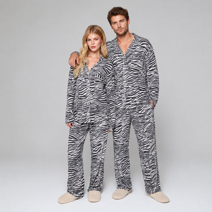 Men’s & Women’s Zebra Print Pajama Set