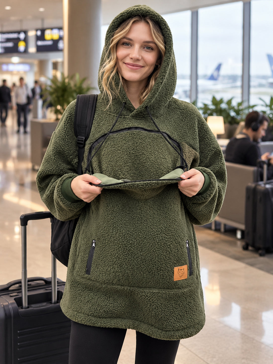 Cozy Pet Carrier Sherpa Hoodie
