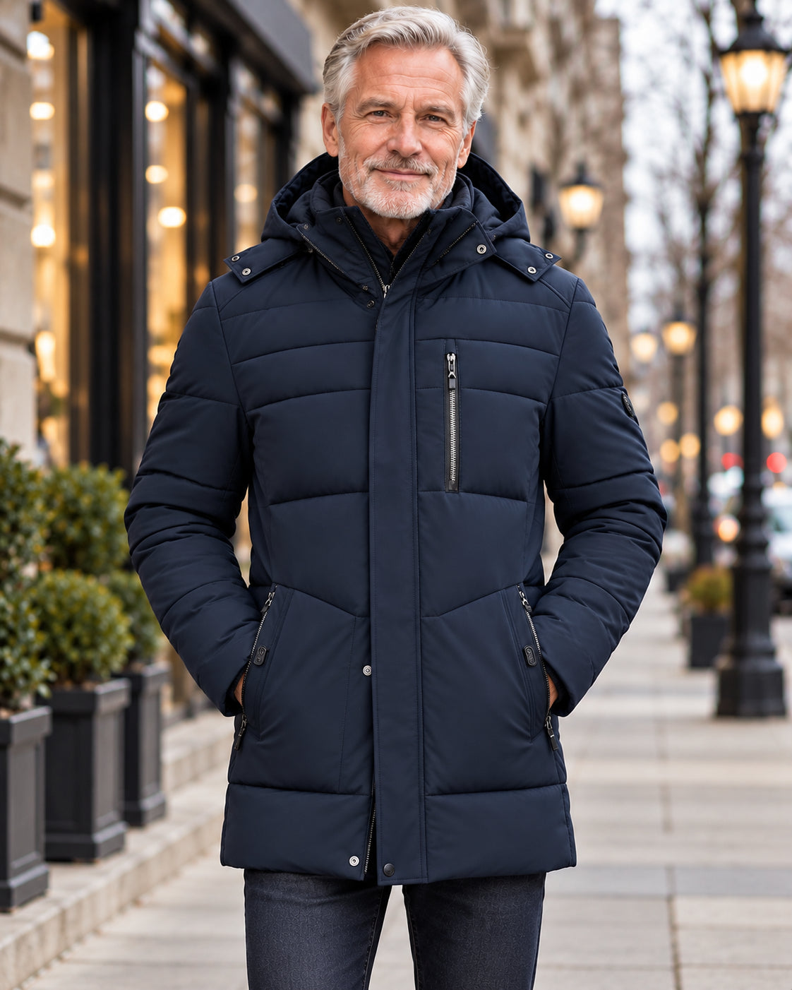 Men's Winter Fleece-Lined Puffer Jacket