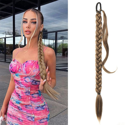 🔥Hot Sale 49% OFF - 💇‍♀️DIY Long Braid Ponytail Extension with Elastic Tie✨