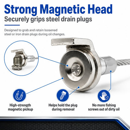 Magnetic Flexible Oil Drain Plug Remover Tool – No Mess, No Burn Oil Change Helper 🛠️✨
