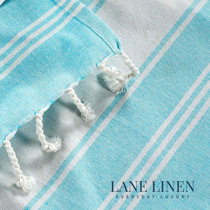 Summer Breeze XL Flat-Weave Beach Towel 🏖️ Lightweight & Sand-Free Cotton