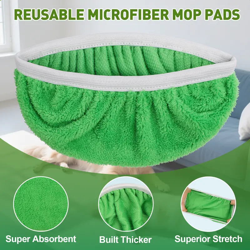 💦Machine Washable Microfiber Mop Refills (8-Pack) – Reusable Heavy-Duty Flat Pads for Effortless Cleaning ✨