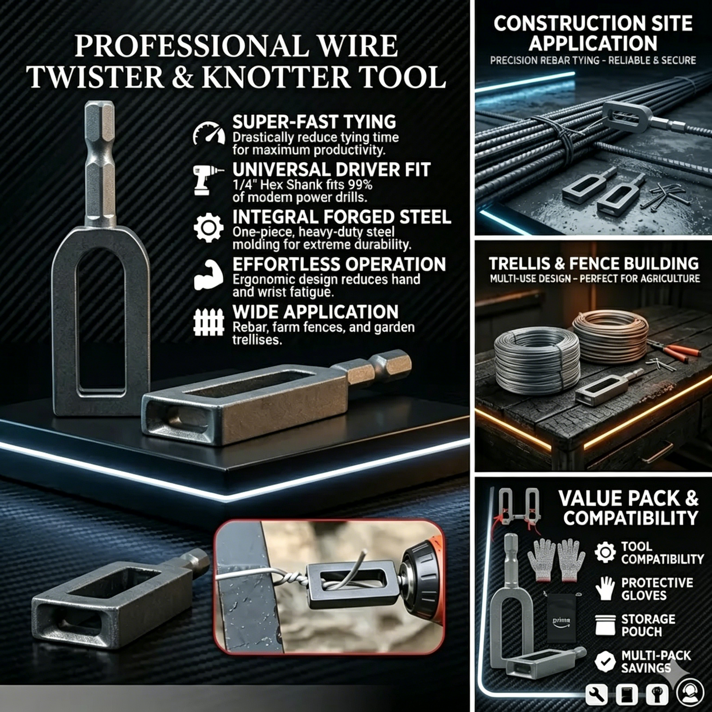 ⚙️ Professional High-Efficiency Wire Twister / Knotter