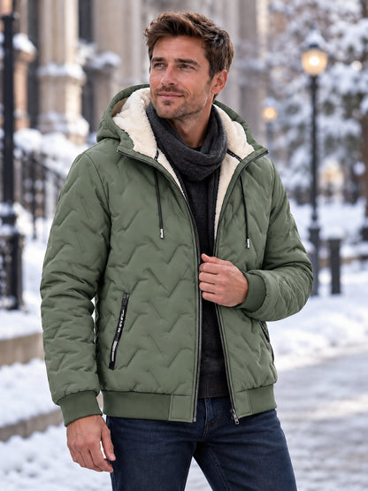 Unisex Sherpa-Lined Winter Hooded Coat