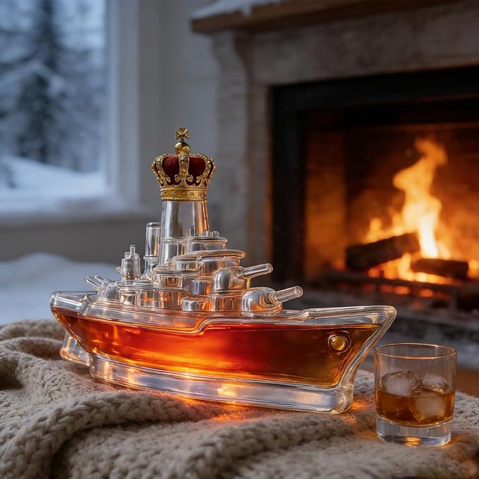 Whisky Decanter - Artistic Ship-shaped Glass Sculpture For Liquor Storage