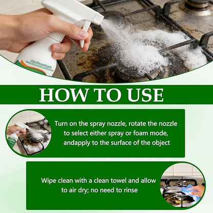 Professional Multi-Purpose Kitchen Degreaser Spray — Fast-Acting Enzymatic Formula ✨