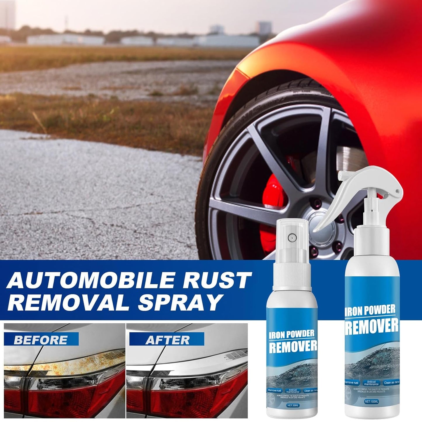 Pro-Grade Car Rust Remover &amp; Iron Powder Dissolver