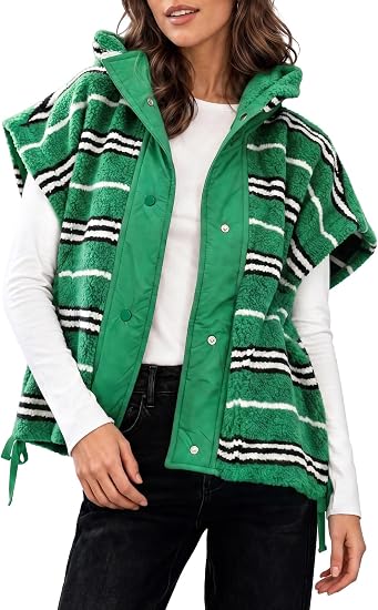 Women’s Striped Sherpa Vest
