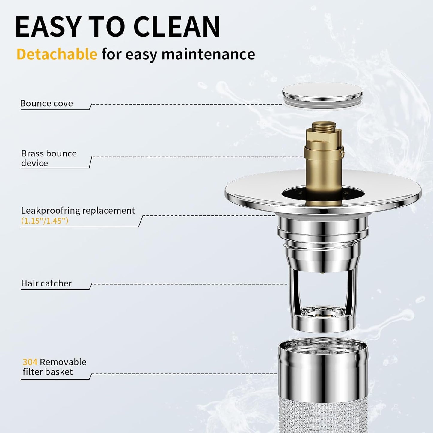 🚰 Universal Pop-Up Bathroom Sink Stopper