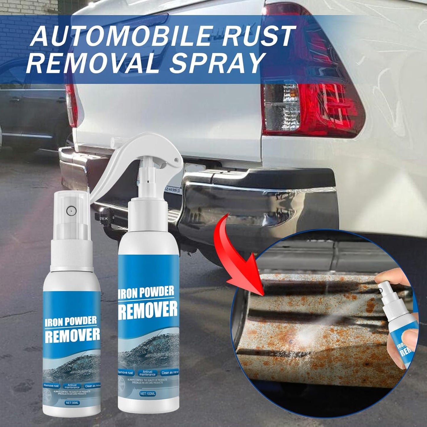 Pro-Grade Car Rust Remover &amp; Iron Powder Dissolver