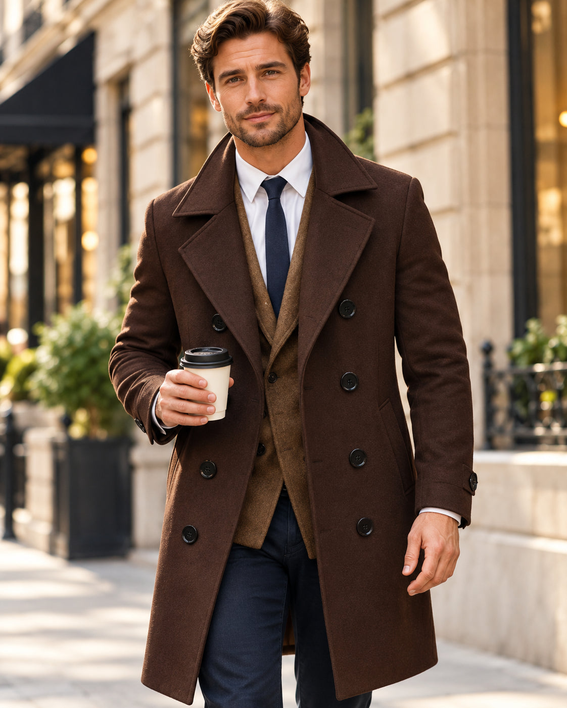 Men’s Classic Double-Breasted Trench Coat