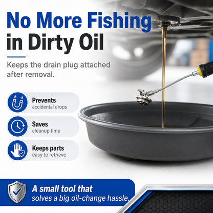 Magnetic Flexible Oil Drain Plug Remover Tool – No Mess, No Burn Oil Change Helper 🛠️✨