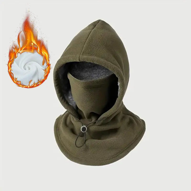 Unisex 3-in-1 Fleece Hood Face Cover & Neck Warmer