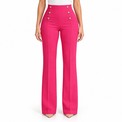 Women's High-Waist Stretch Wide-Leg Trousers
