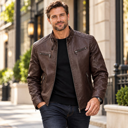 Men's Classic Retro Biker Jacket