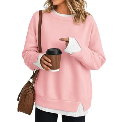 Women's Comfortable Layered-Look Crewneck Sweatshirt