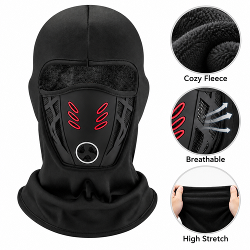 Winter Fleece Balaclava with Breathable Face Cover