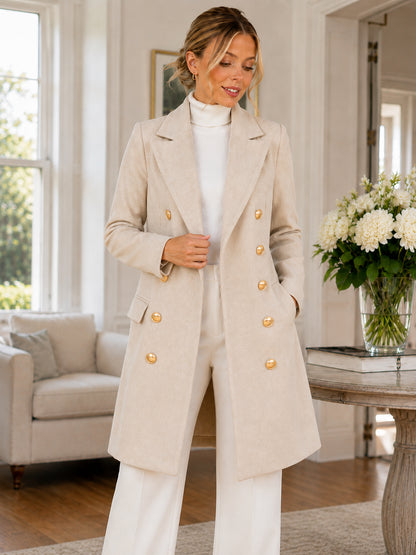 Women’s Elegant Double-Breasted Long Coat