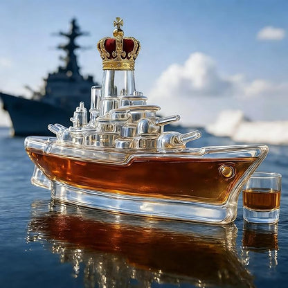 Whisky Decanter - Artistic Ship-shaped Glass Sculpture For Liquor Storage