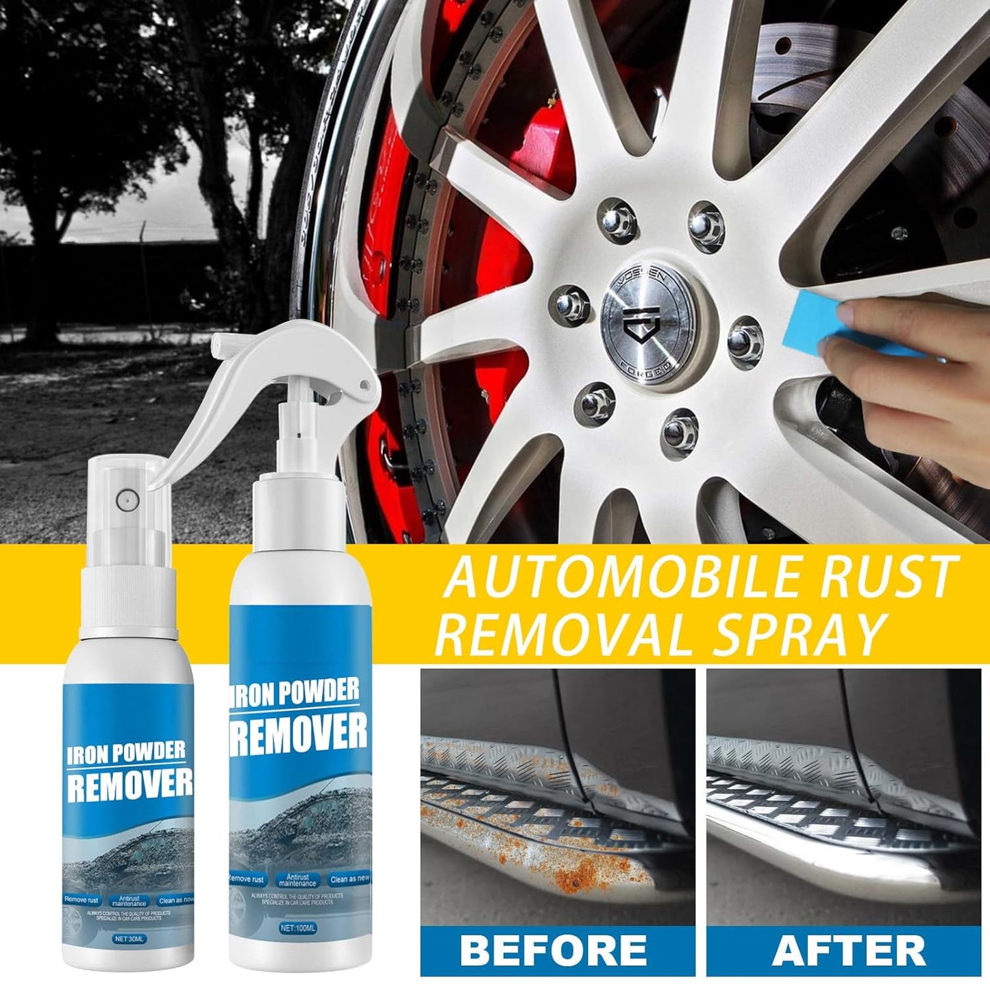 Pro-Grade Car Rust Remover &amp; Iron Powder Dissolver