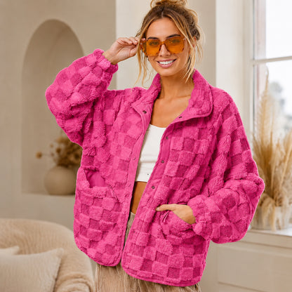 Women’s Cozy Plaid Sherpa Jacket