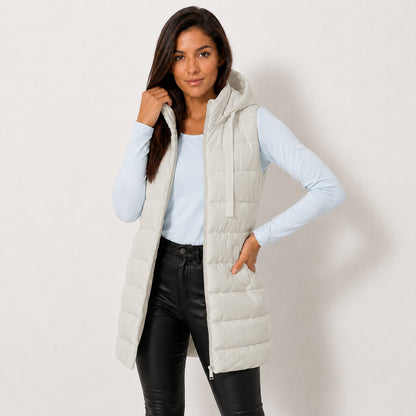 Women's Long Hooded Puffer Vest