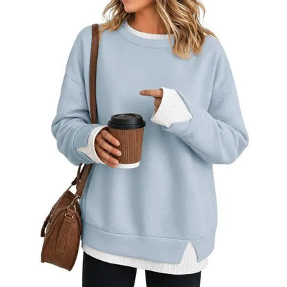 Women's Comfortable Layered-Look Crewneck Sweatshirt