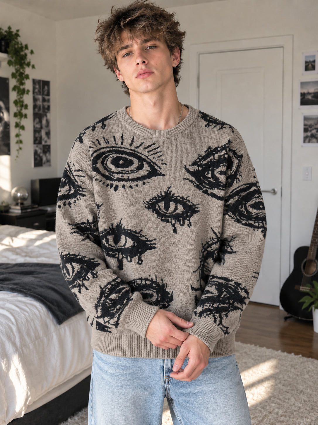 Eye Graphic Soft Knit Sweater