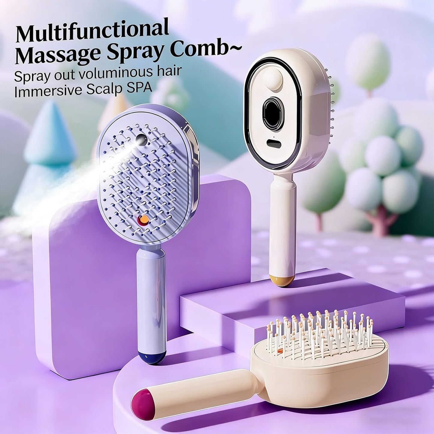 🔥 3-in-1 Electric Spray Massage & Self-Cleaning Brush