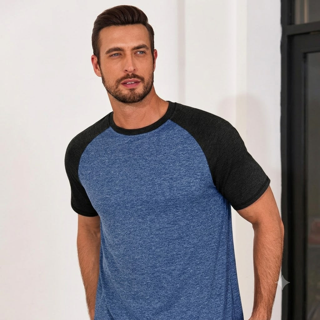 👕Men’s Colorblock Raglan Tee