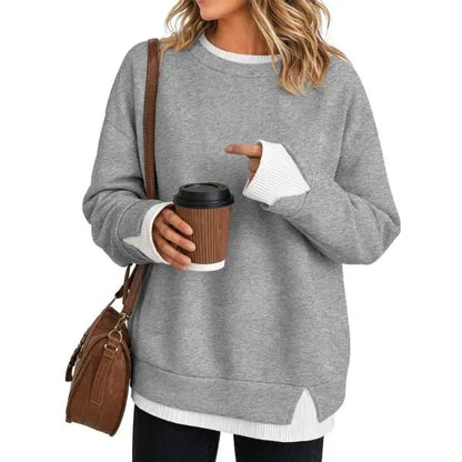 Women's Comfortable Layered-Look Crewneck Sweatshirt