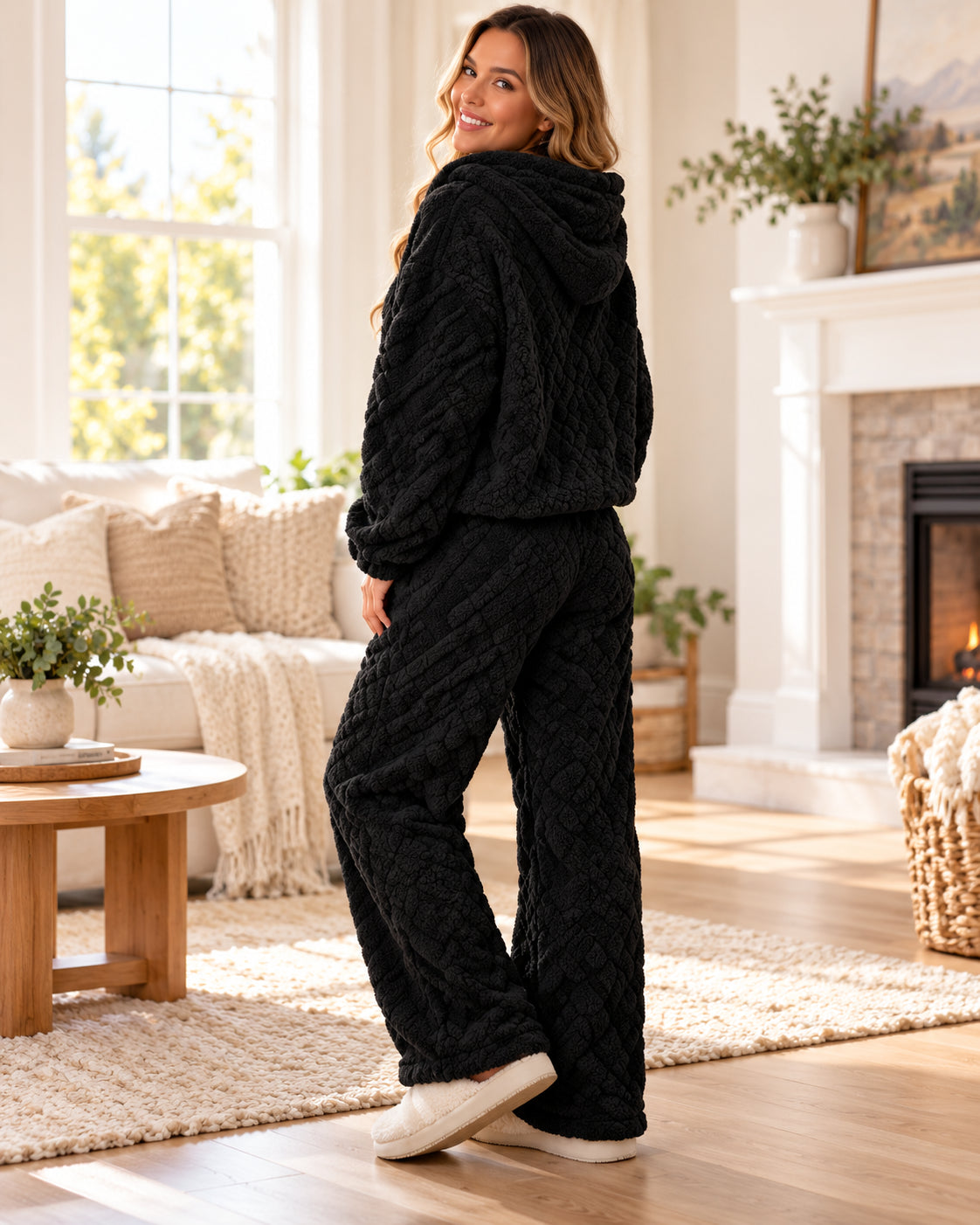 Women's Cozy Plush Fleece Hoodie & Pants Set