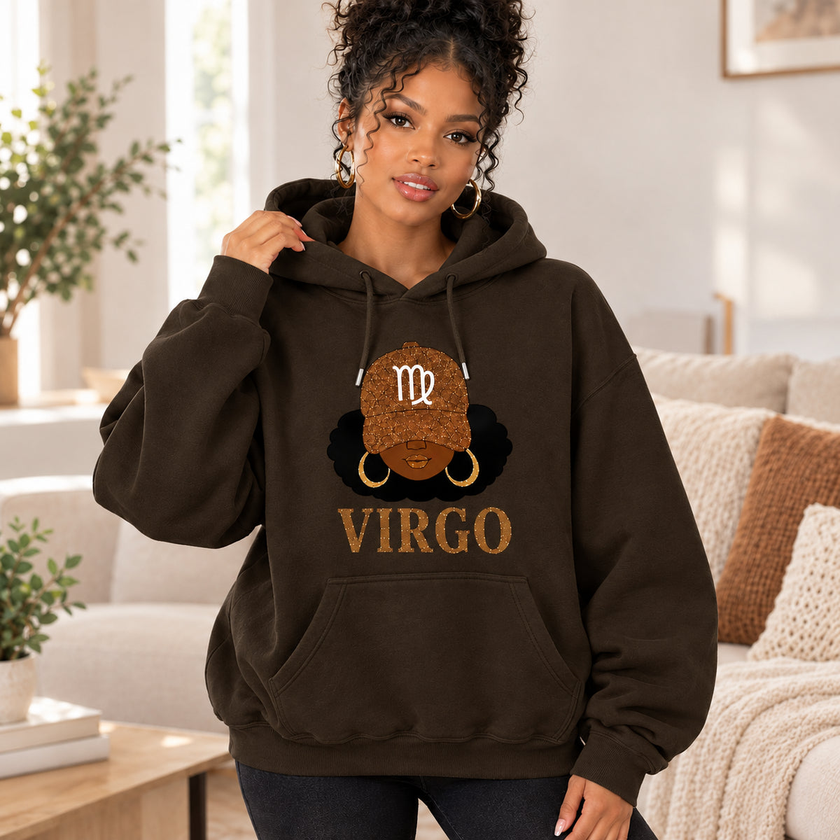Full 12 Zodiac Afro Graphic Unisex Hoodie