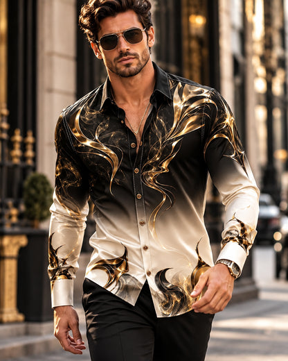 Men's Metallic Swirl Ombre Shirt