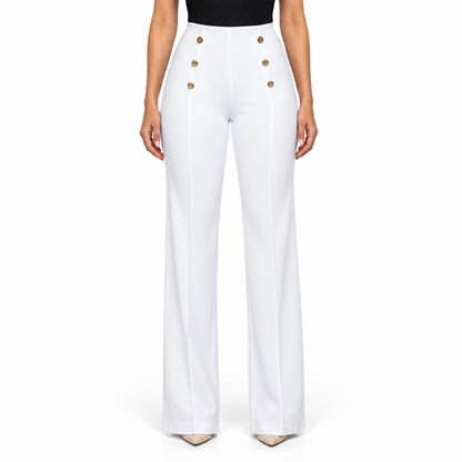 Women's High-Waist Stretch Wide-Leg Trousers