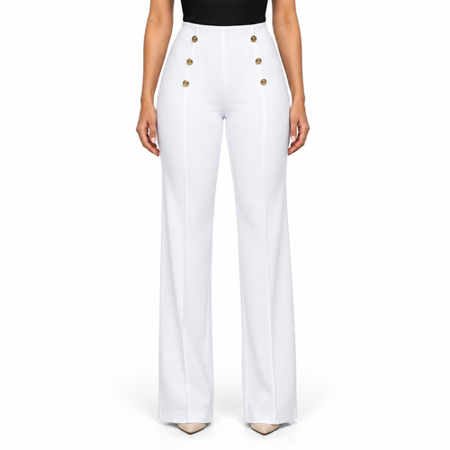 Women's High-Waist Stretch Wide-Leg Trousers