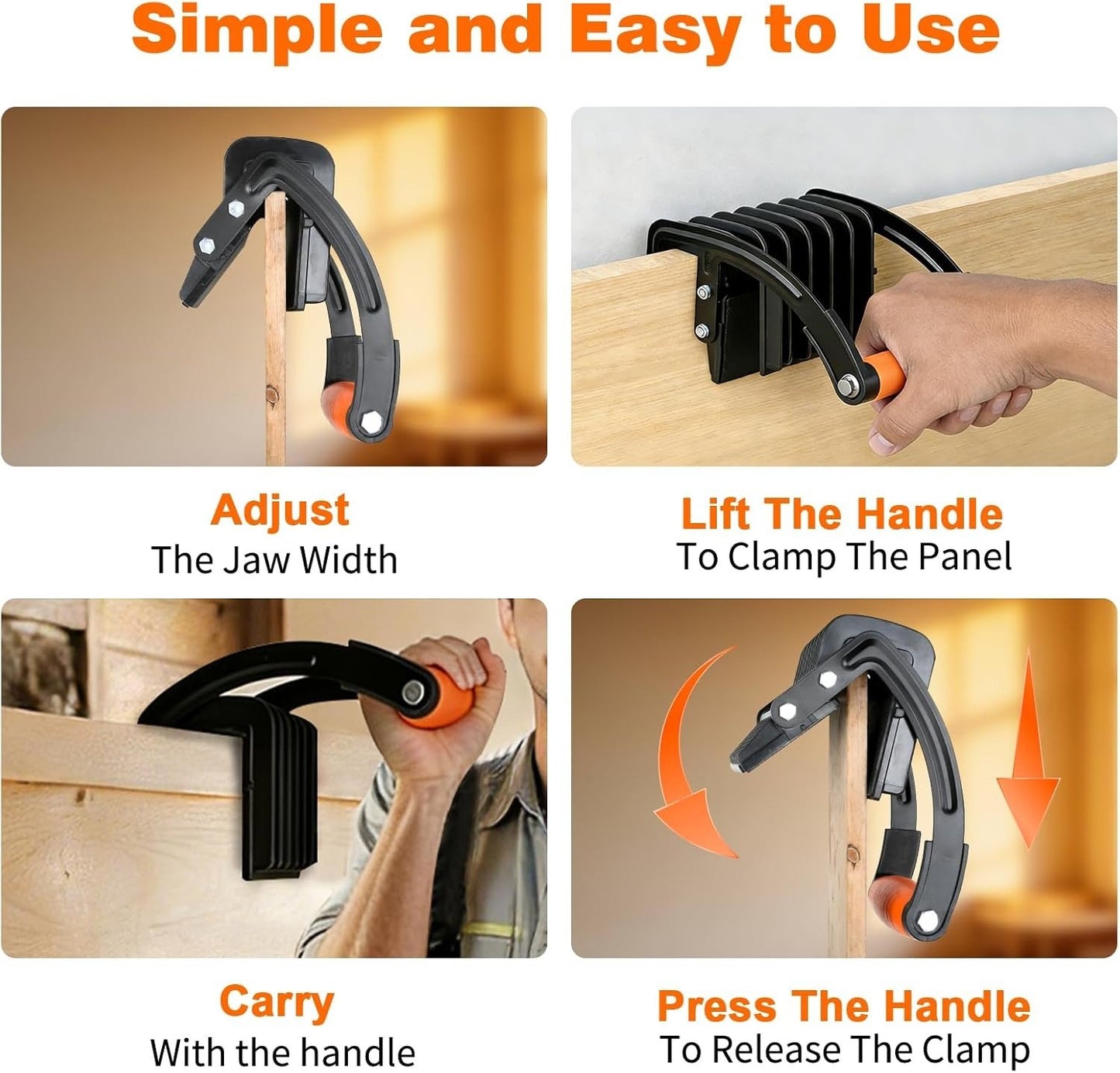 🛠️Single-Hand Panel Carrier 💪 – Heavy Duty 200LB Clamp Tool