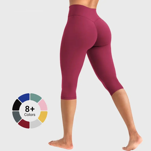 Women’s No-Front-Seam High-Waisted Scrunch Yoga Pants