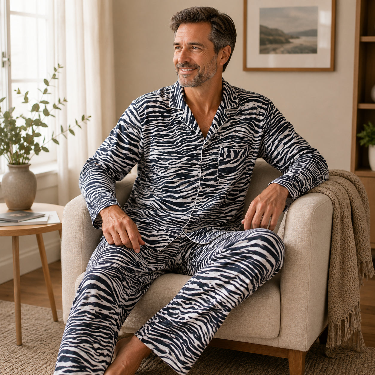 Men’s & Women’s Zebra Print Pajama Set