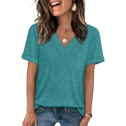 🌸 Women's Soft V Neck Tee for Everyday Comfort