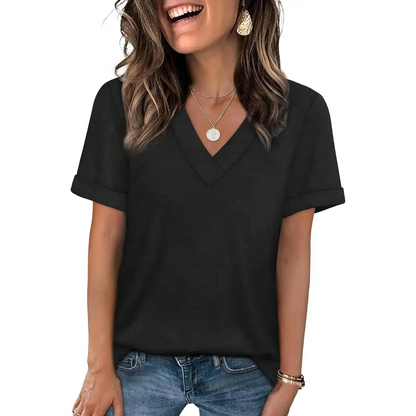 🌸 Women's Soft V Neck Tee for Everyday Comfort