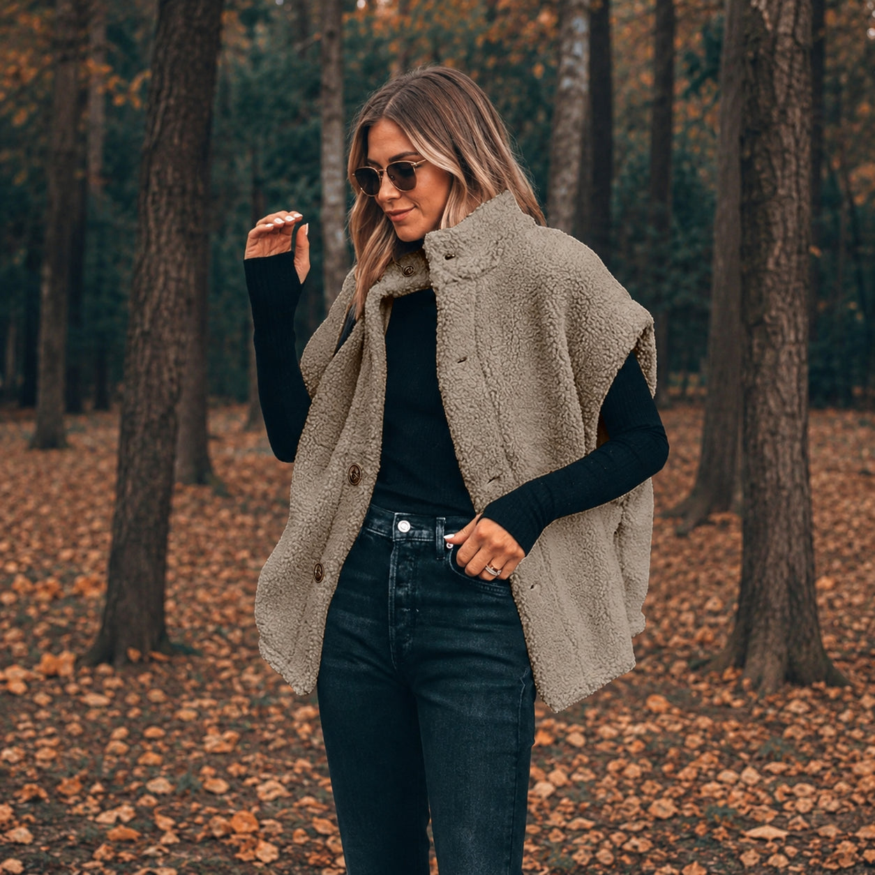 Cozy Oversized Sherpa Fleece Vest