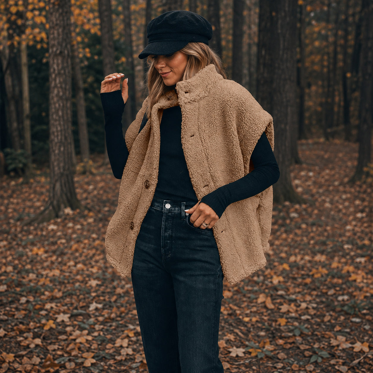 Cozy Oversized Sherpa Fleece Vest