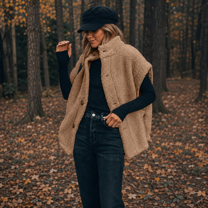Cozy Oversized Sherpa Fleece Vest