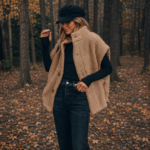 Cozy Oversized Sherpa Fleece Vest