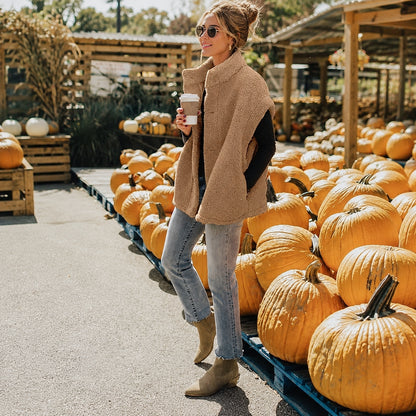 Cozy Oversized Sherpa Fleece Vest