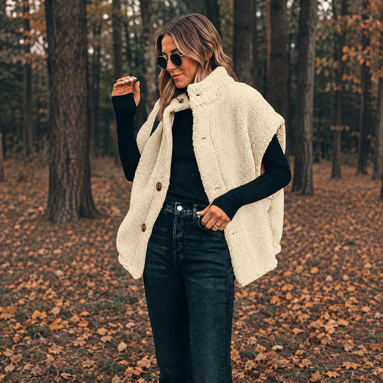 Cozy Oversized Sherpa Fleece Vest